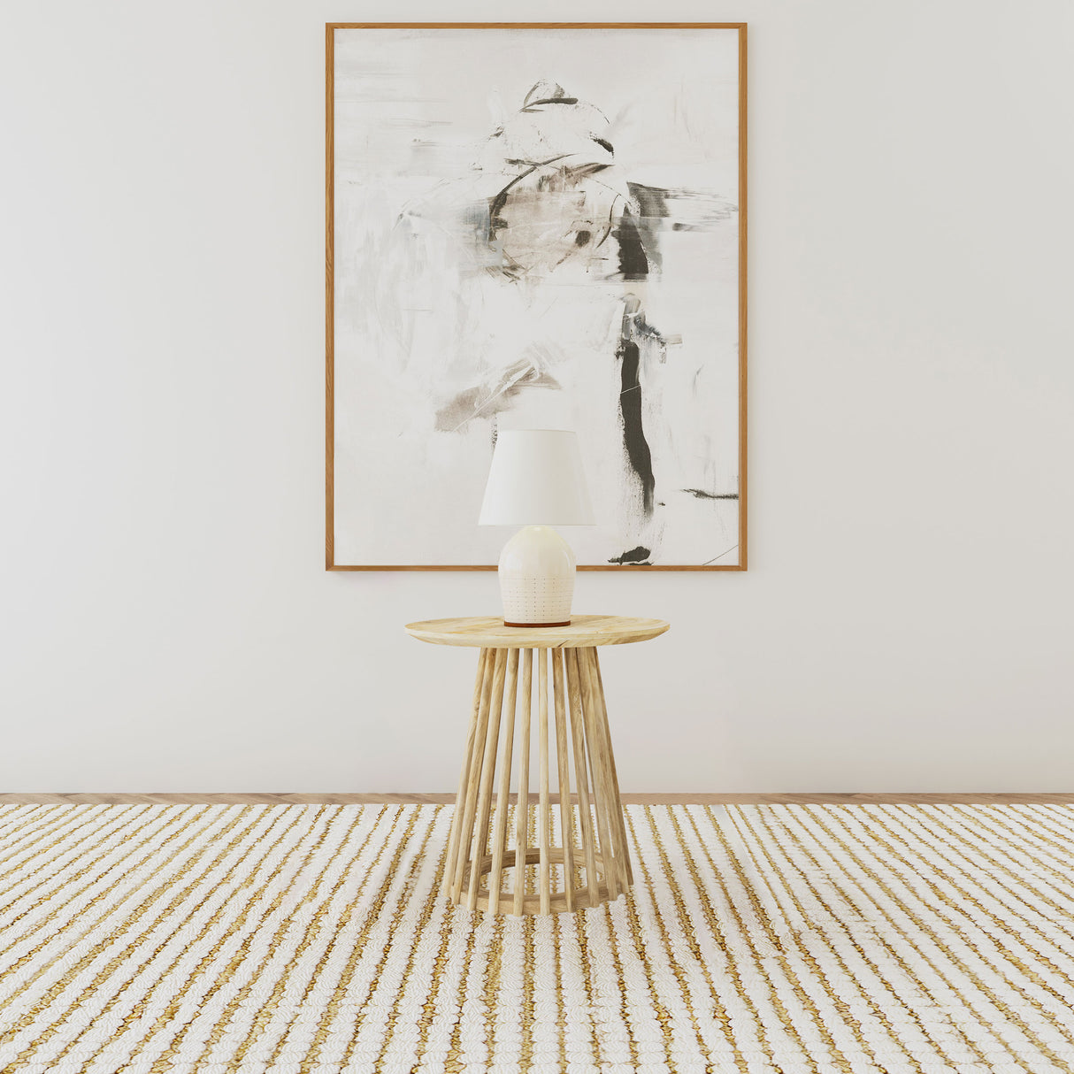 Touhy Round Solid Wood End Table, Natural Mango
