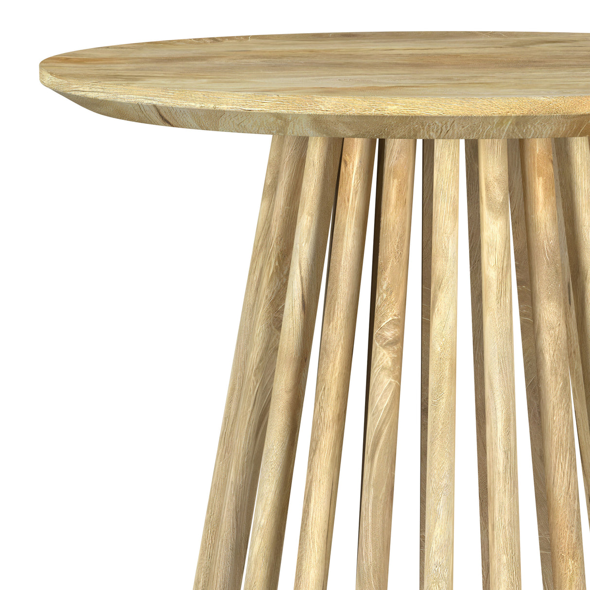 Touhy Round Solid Wood End Table, Natural Mango