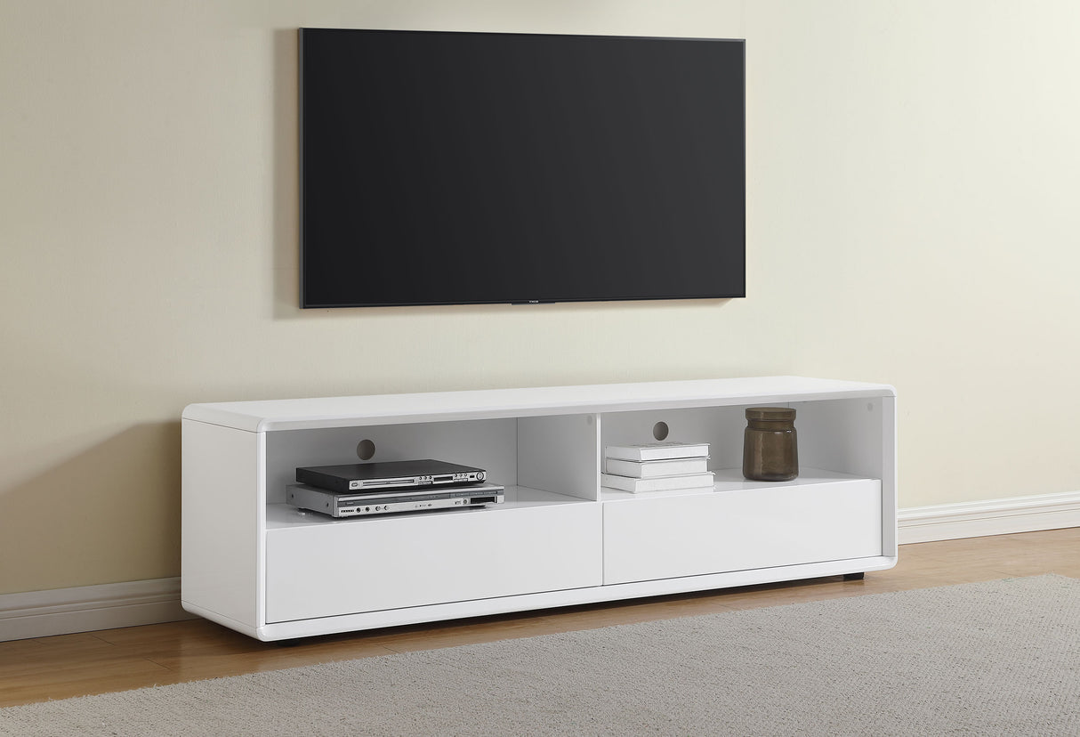 Ellice 71-Inch TV Stand Media Console, White High Gloss