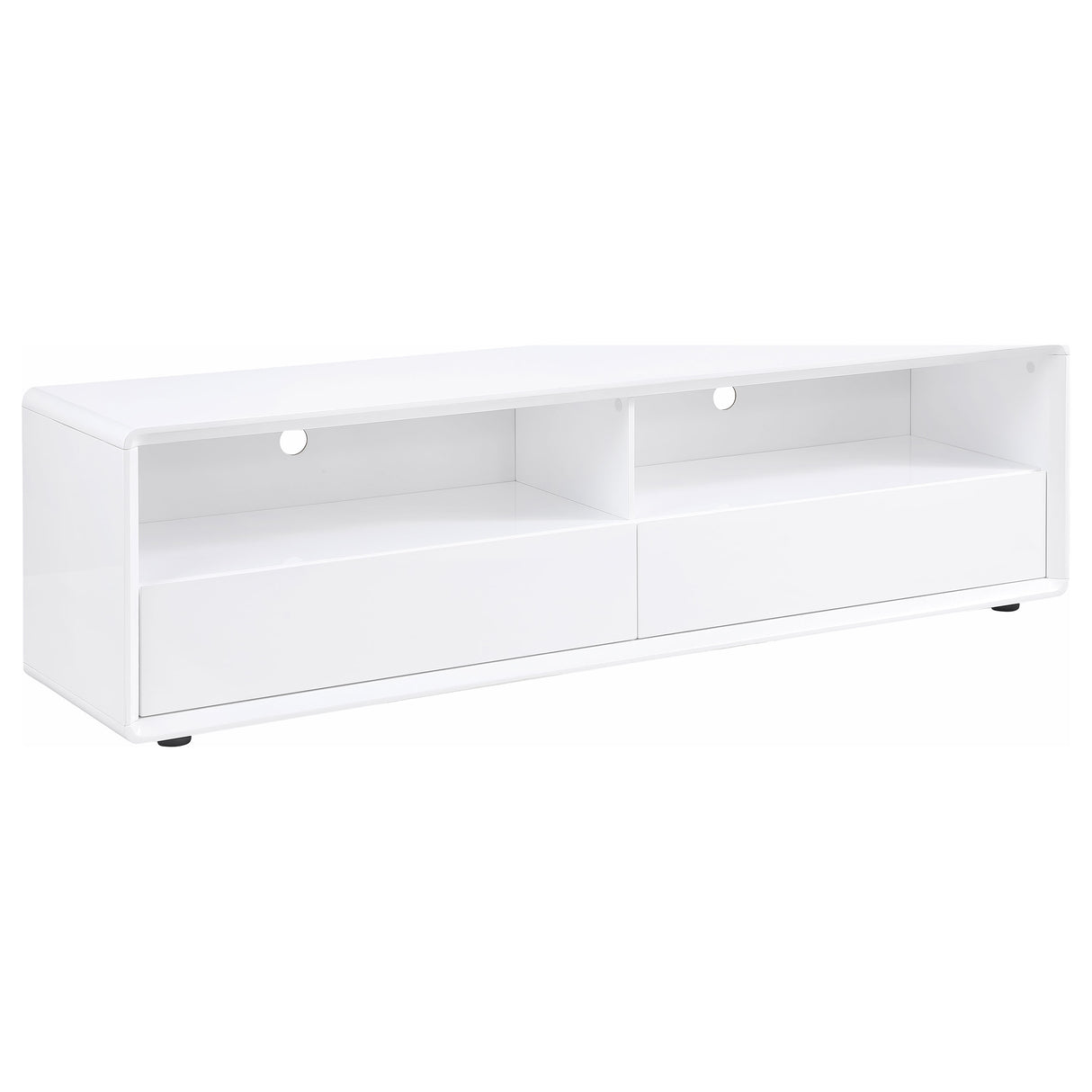 Ellice 71-Inch TV Stand Media Console, White High Gloss