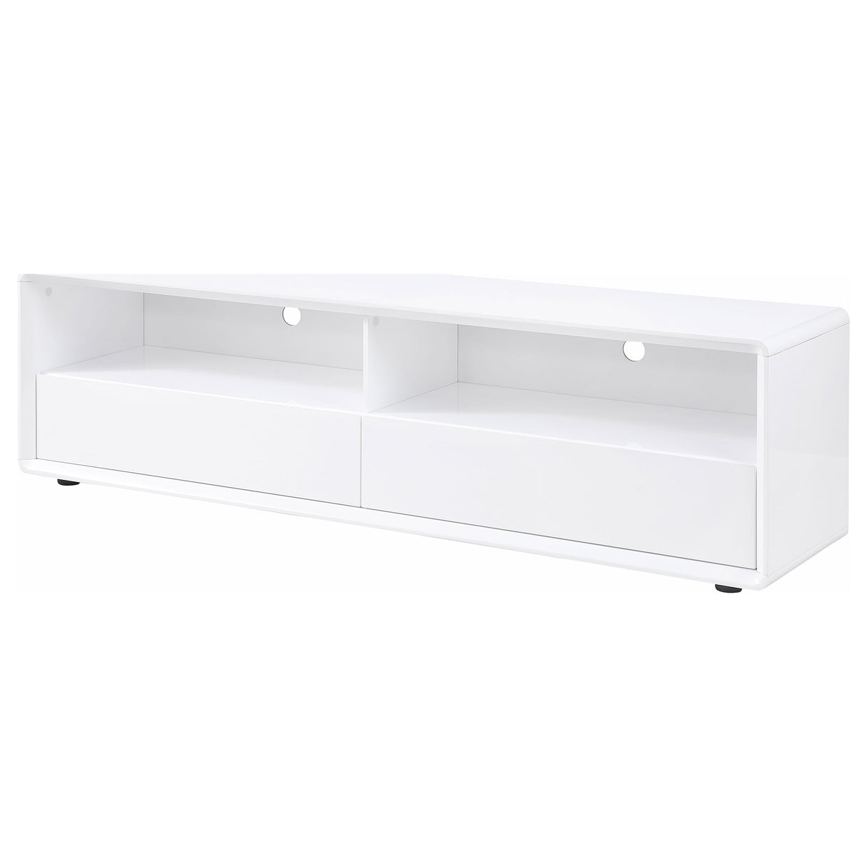 Ellice 71-Inch TV Stand Media Console, White High Gloss