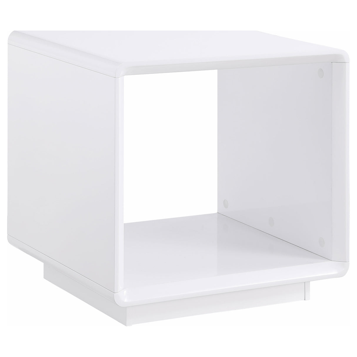 Paseo Square End Side Table in White High Gloss