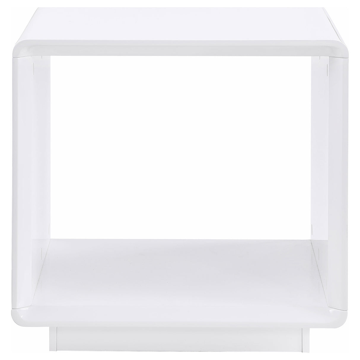 Paseo Square End Side Table in White High Gloss