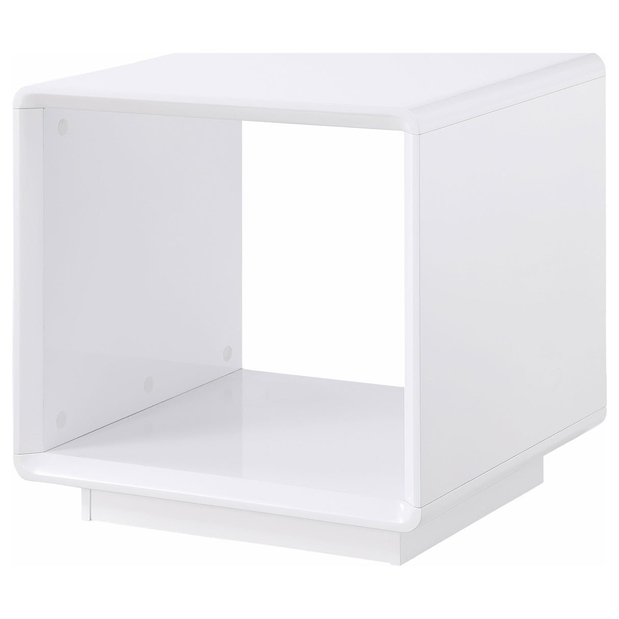 Paseo Square End Side Table in White High Gloss