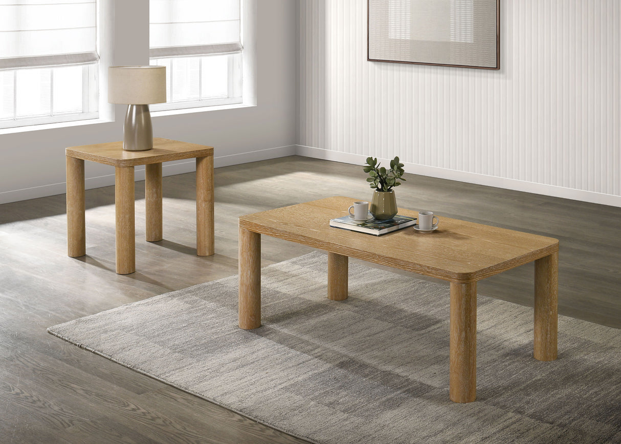 Castlewood Engineered Wood Accent Side Table Light Oak