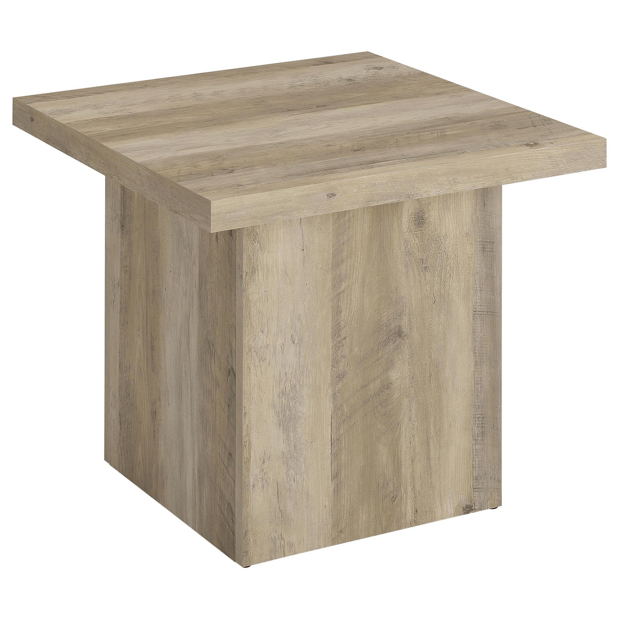 Devar Square End Table in Distressed Pine