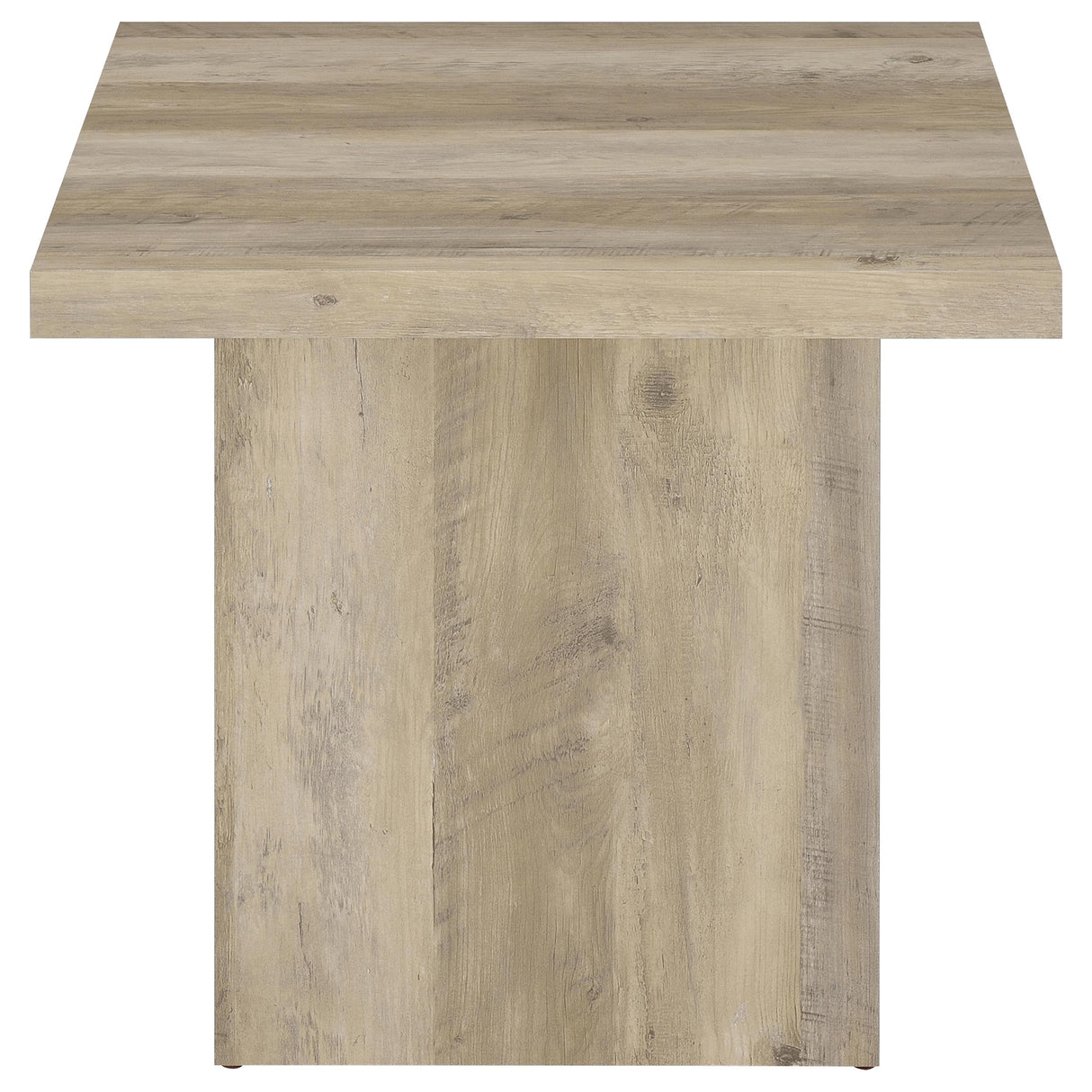 Devar 2-Piece Square Coffee and End Table Set, Distressed Pine
