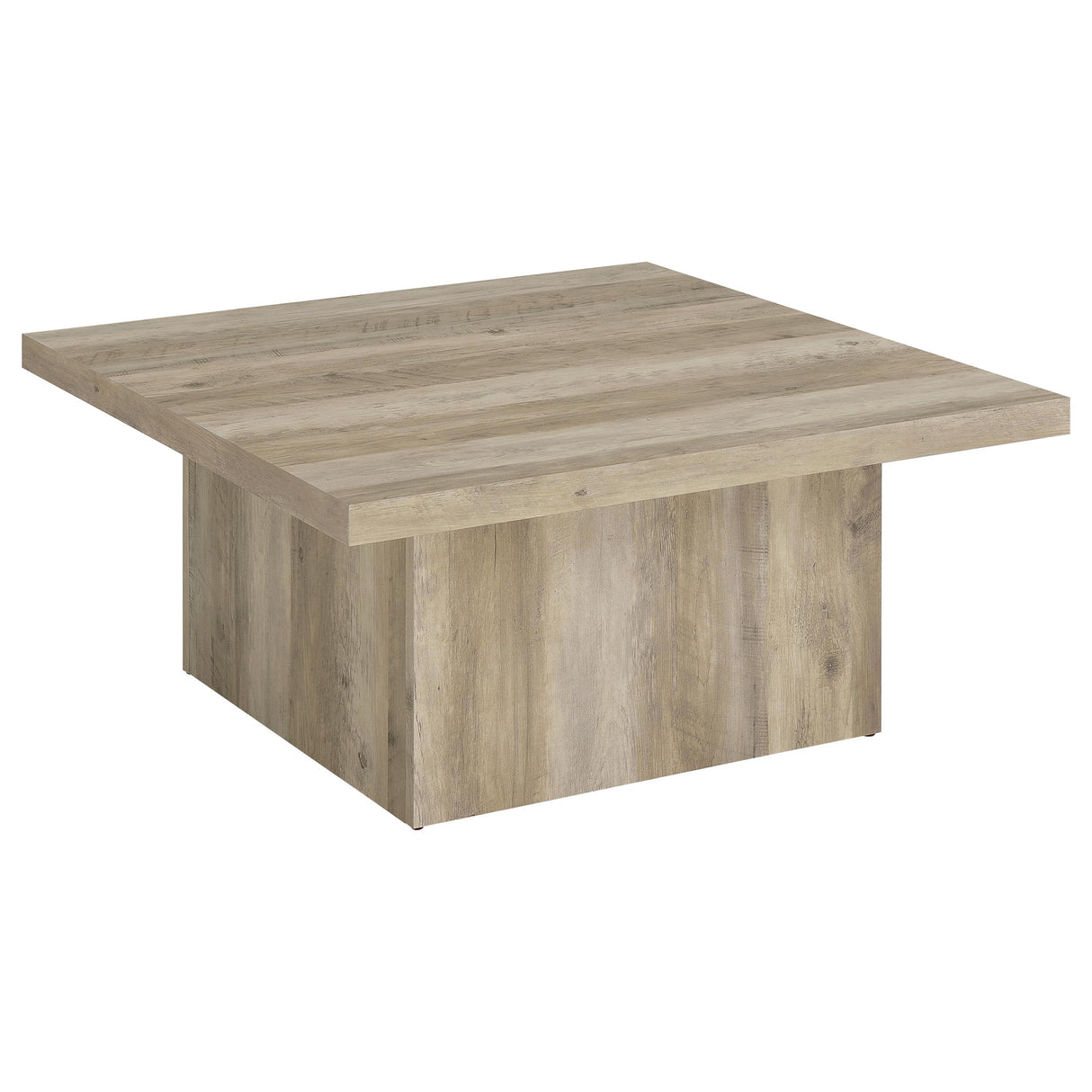 Devar 2-Piece Square Coffee and End Table Set, Distressed Pine