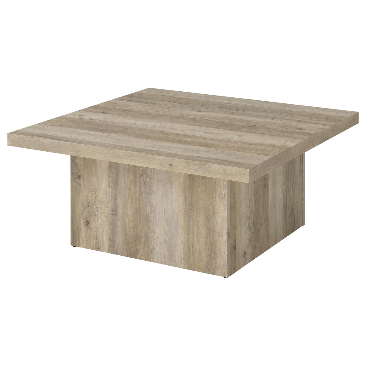 Devar 2-Piece Square Coffee and End Table Set, Distressed Pine