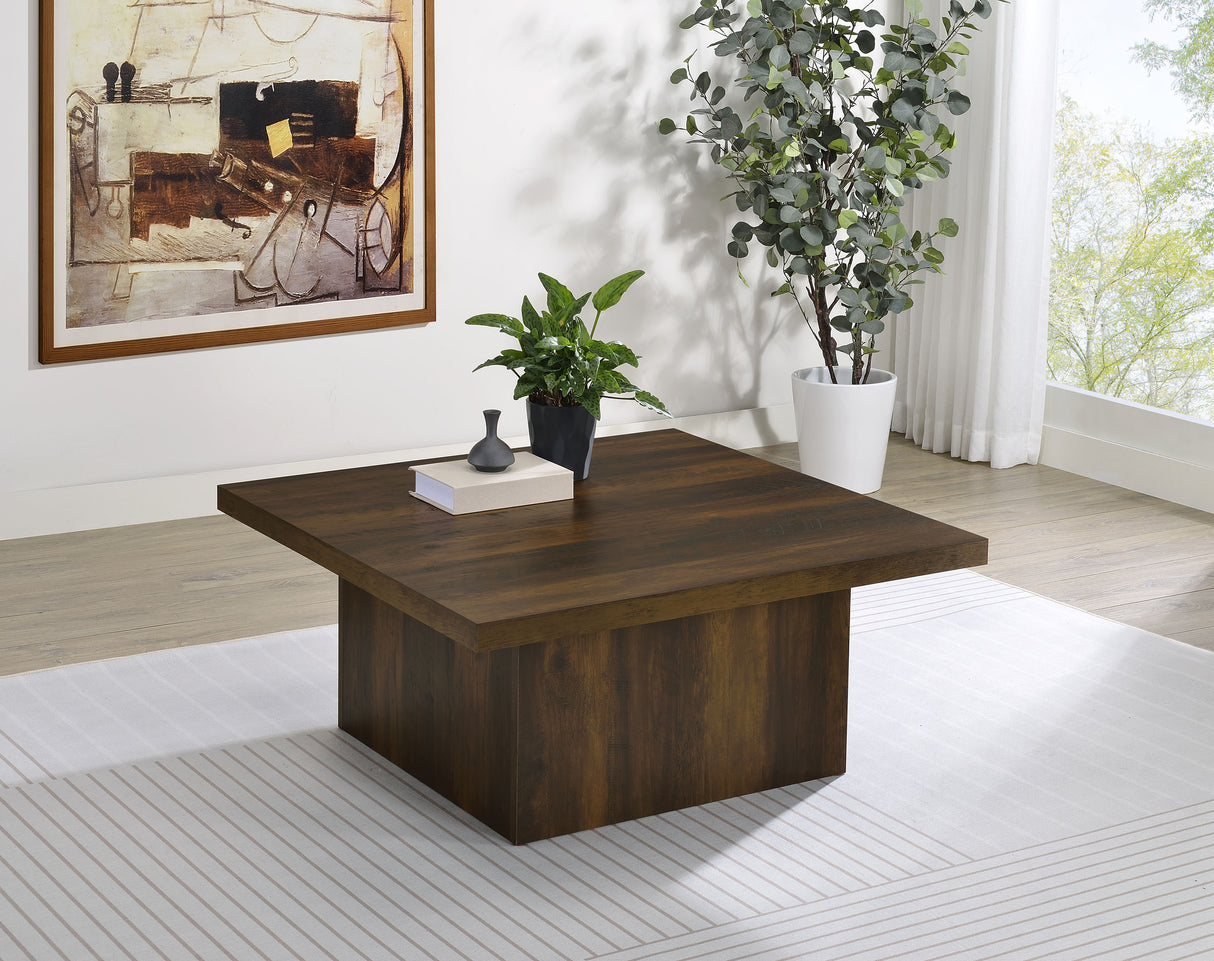 Devar Square Engineered Wood Cocktail Table Dark Pine