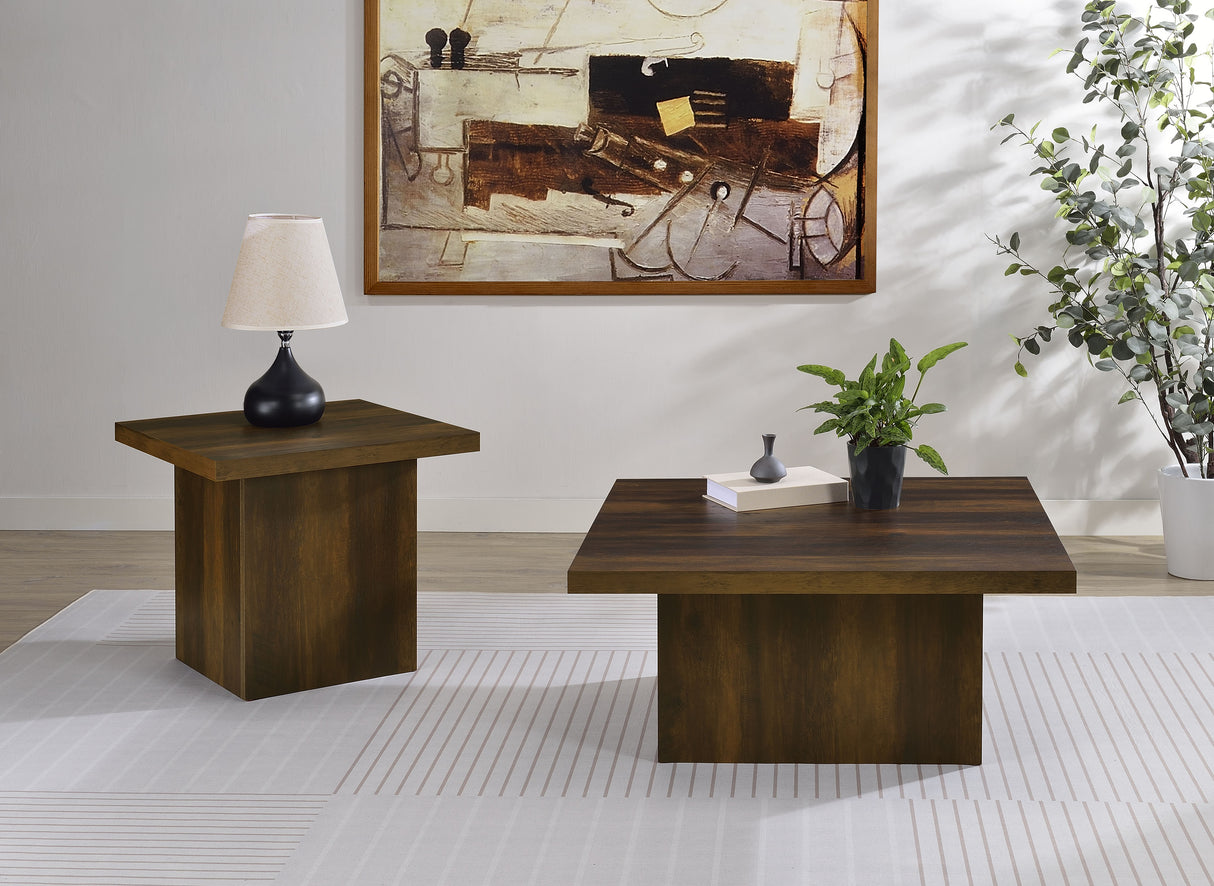 Devar Square Engineered Wood Cocktail Table Dark Pine