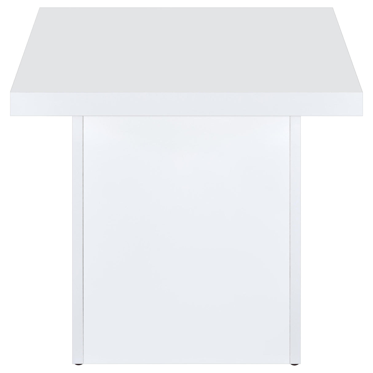Devar Square End Table, White High Gloss