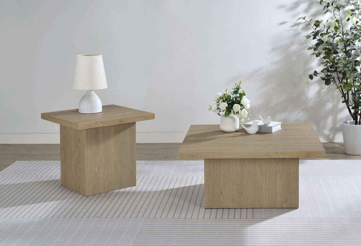 Devar Square Engineered Wood Cocktail Table, Latte