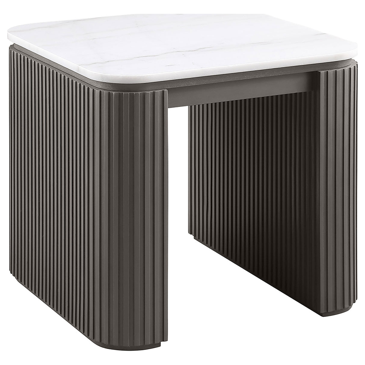 Charcoal & Marble End Table with MDF Base