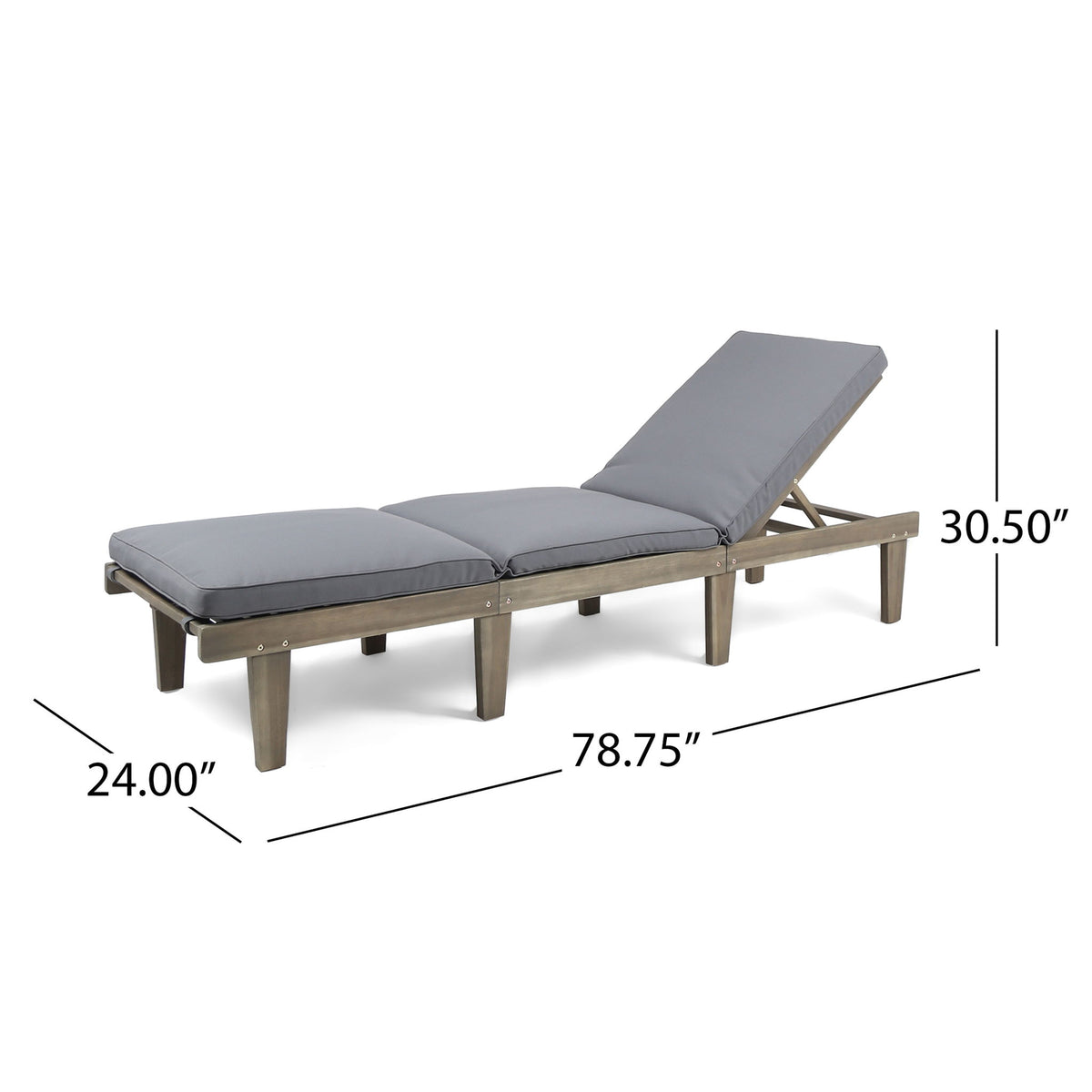 Ariana - Wood Chaise Lounge With Cushion