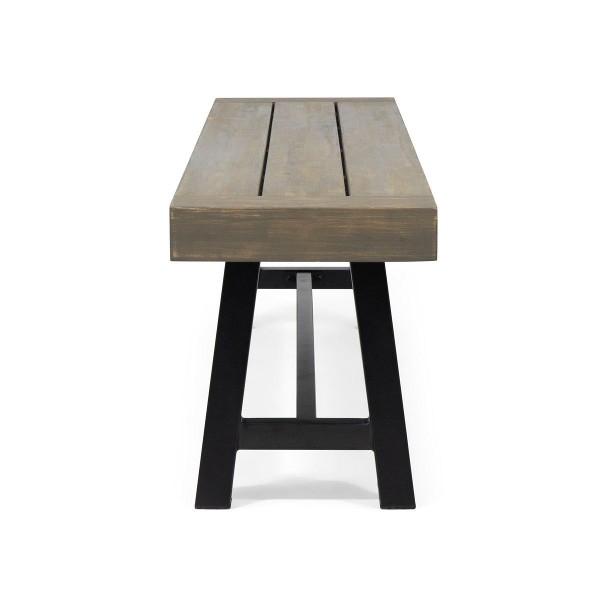 Outdoor Patio Bench - Gray / Black