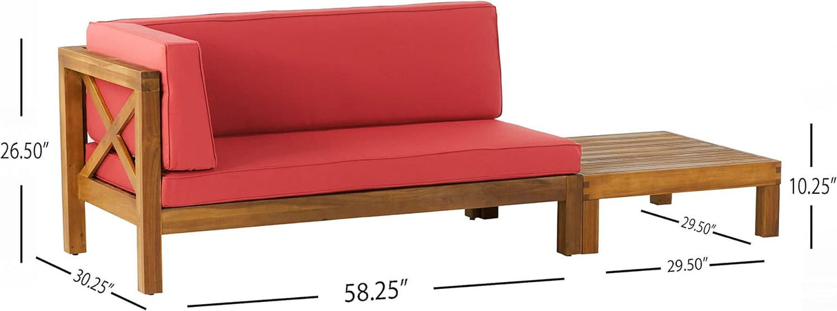 Brava - X Back Corner Bench With Coffee Table