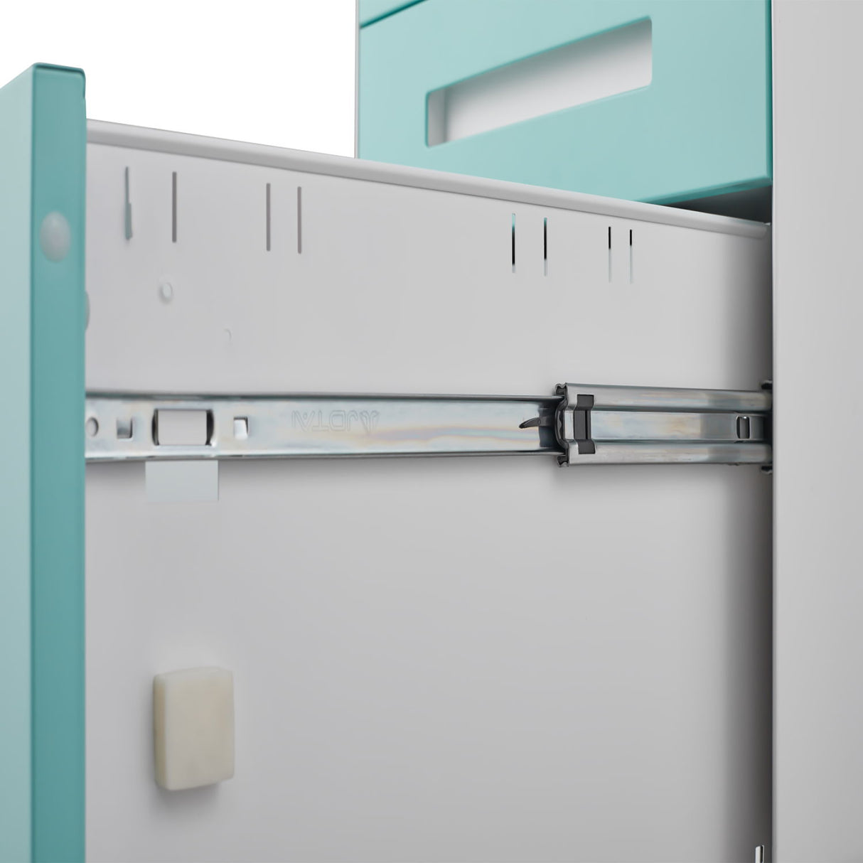 3 Drawer Mobile File Cabinet Under Desk Office, Simple Style Versatile Storage Cabinet For Legal / Letter / A4 Files, 5 Wheel Design Anti-Tilting Cold Rolled Steel Waterproof Moisture-Proof