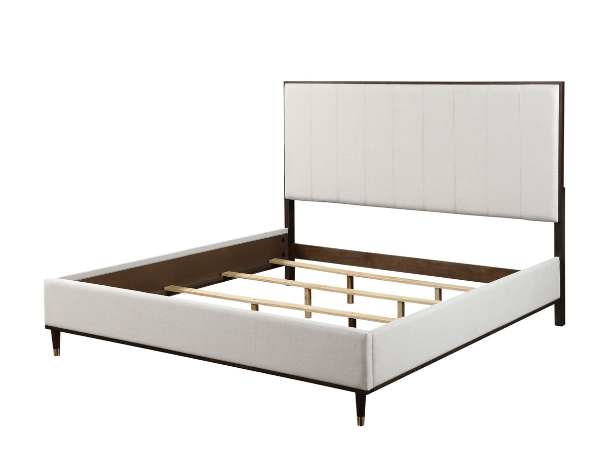 Carena - 5 Piece Bedroom Set (Eastern King Dresser Chest Mirror Nightstand) - Brown / Light Gray / White