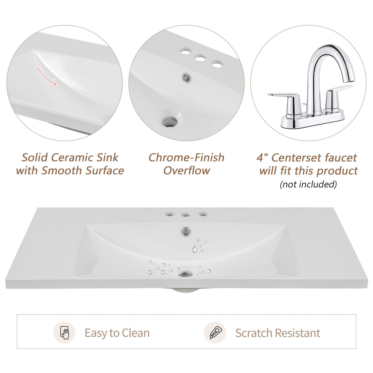Modern Bathroom Vanity With Sink, Freestanding With Drawers And Doors