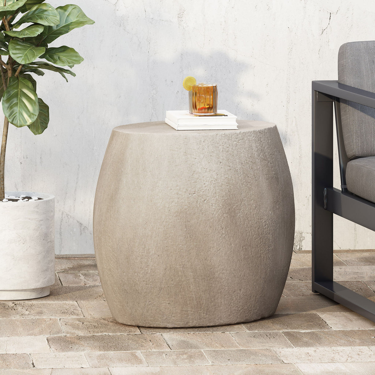 Outdoor Oval Shaped Side Table