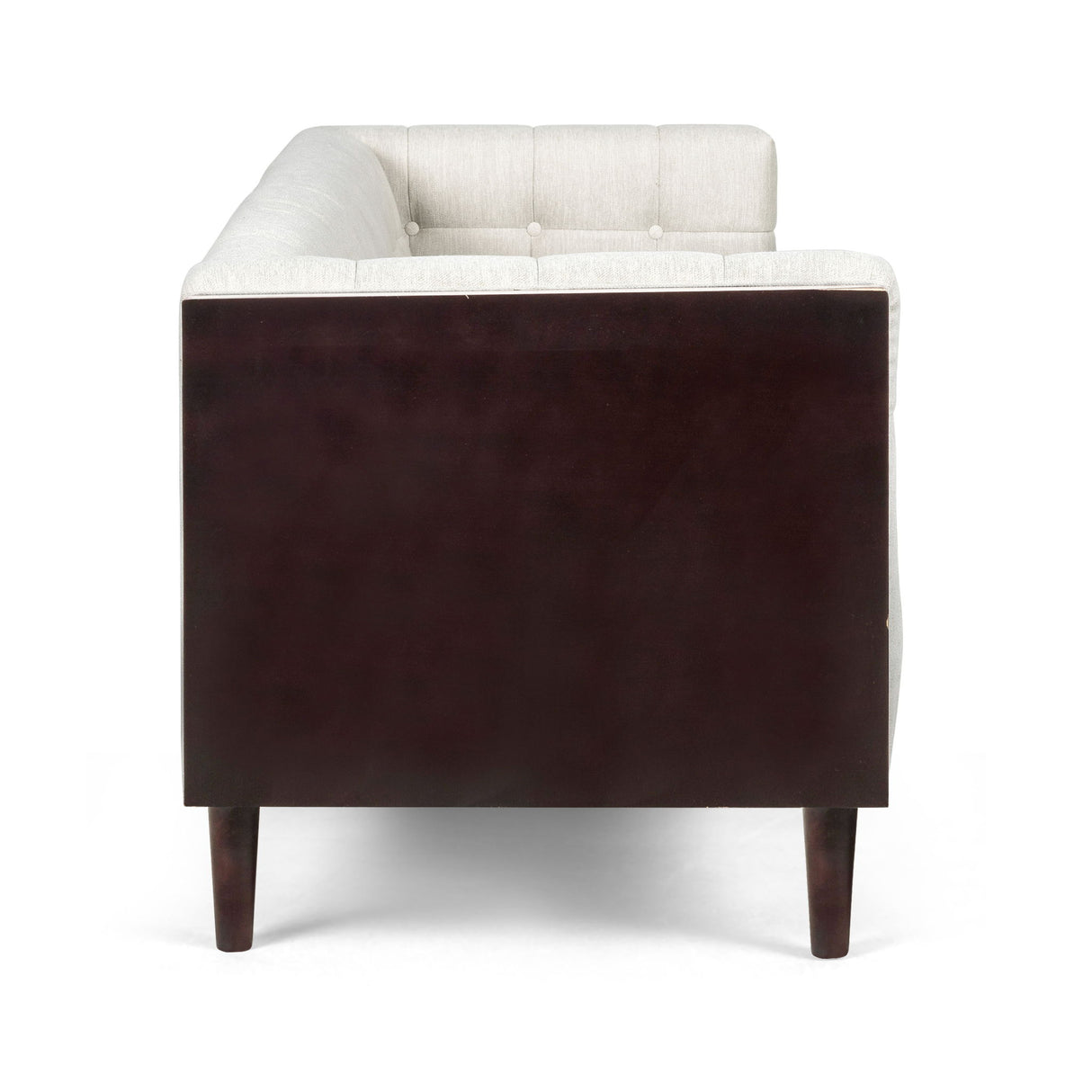 Contemporary Mid-Century Charm 3 Seater Sofa With Button Tufted Waffle Stitching