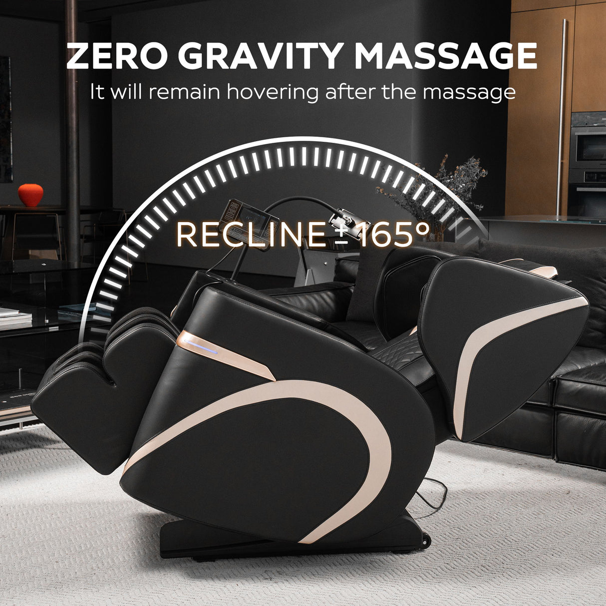 Massage Chair Recliner & Zero Gravity, Full Body Air Pressure - Black