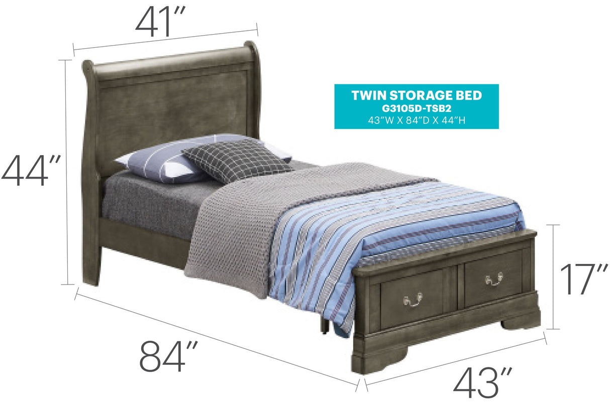 Upholstered Panel Sleigh Bed Design