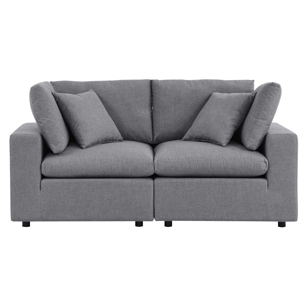 72" 2-Piece Modern Aluminum Outdoor Loveseat – Gray - Outdoor - Alpine Outlets