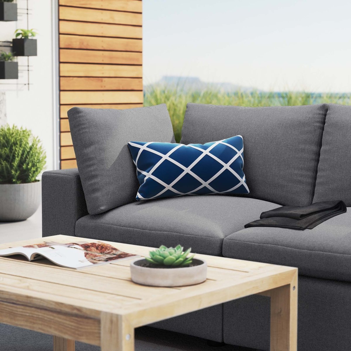 72" 2-Piece Modern Aluminum Outdoor Loveseat – Gray - Outdoor - Alpine Outlets