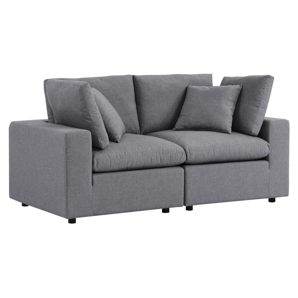 72" 2-Piece Modern Aluminum Outdoor Loveseat – Gray - Outdoor - Alpine Outlets