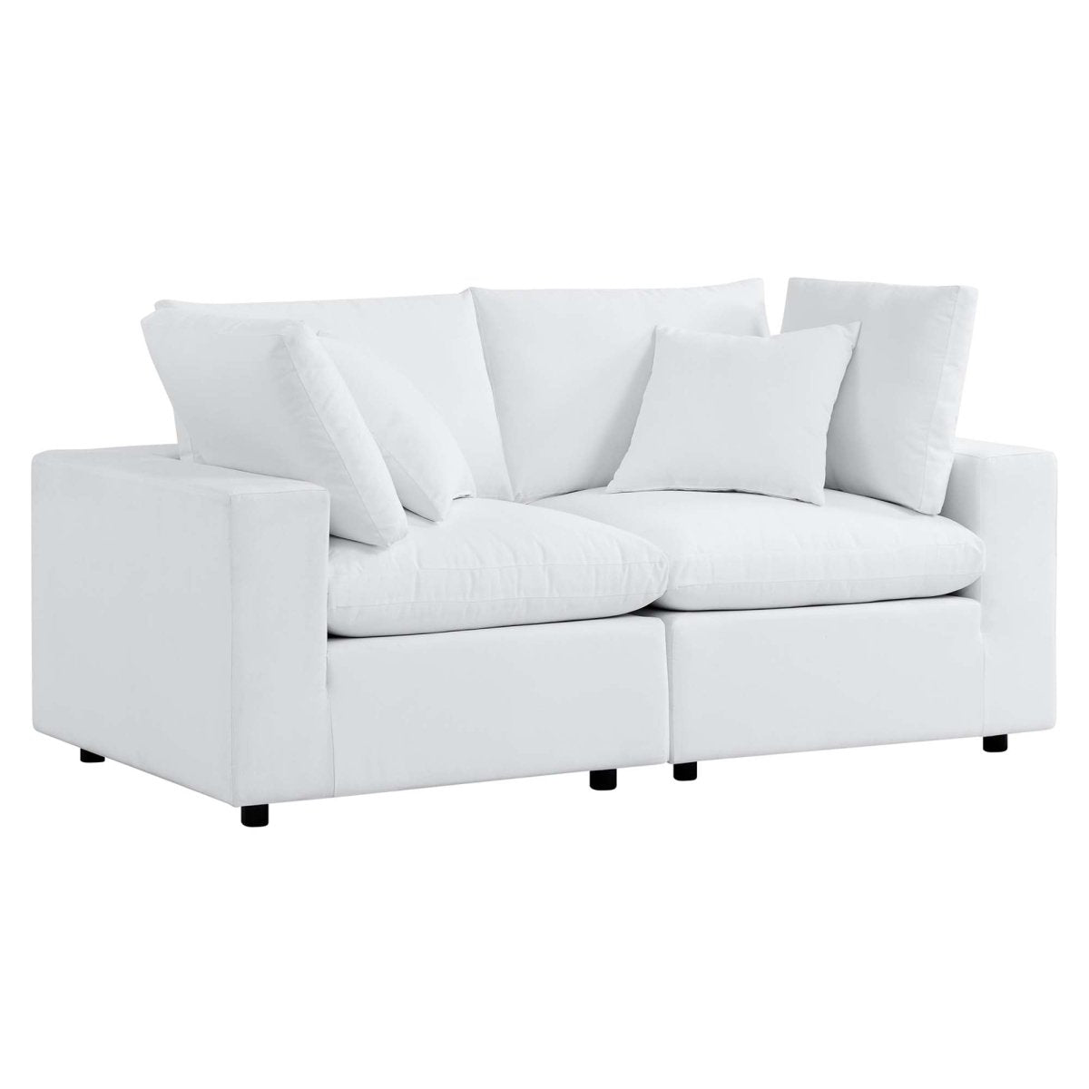 72" 2-Piece Modern Aluminum Outdoor Loveseat – White - Outdoor - Alpine Outlets