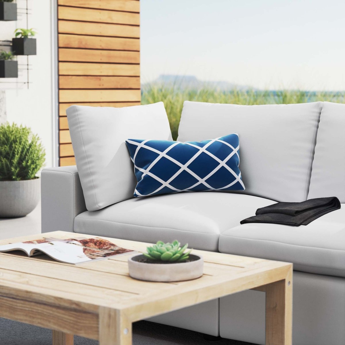 72" 2-Piece Modern Aluminum Outdoor Loveseat – White - Outdoor - Alpine Outlets
