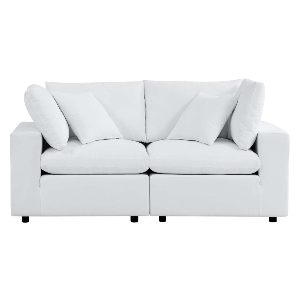 72" 2-Piece Modern Aluminum Outdoor Loveseat – White - Outdoor - Alpine Outlets