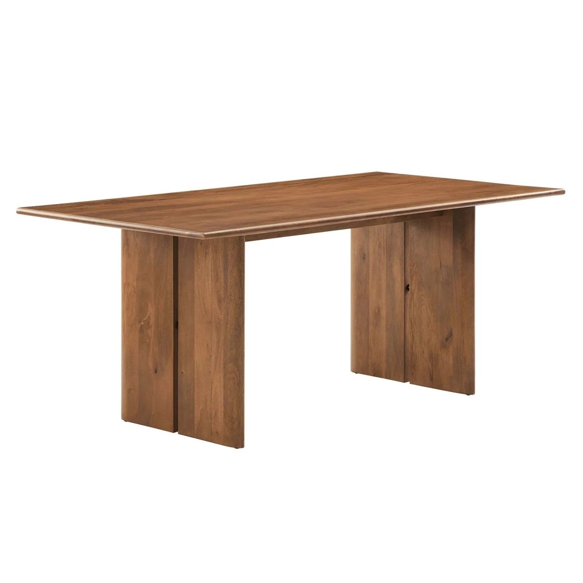 72 Inch Walnut Modern Farmhouse Solid Wood Dining Table - Dining Tables available at Alpine Outlets in Denver