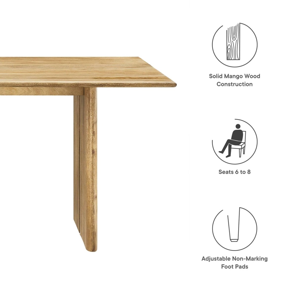 72 Inch Walnut Modern Farmhouse Solid Wood Dining Table - Dining Tables available at Alpine Outlets in Denver