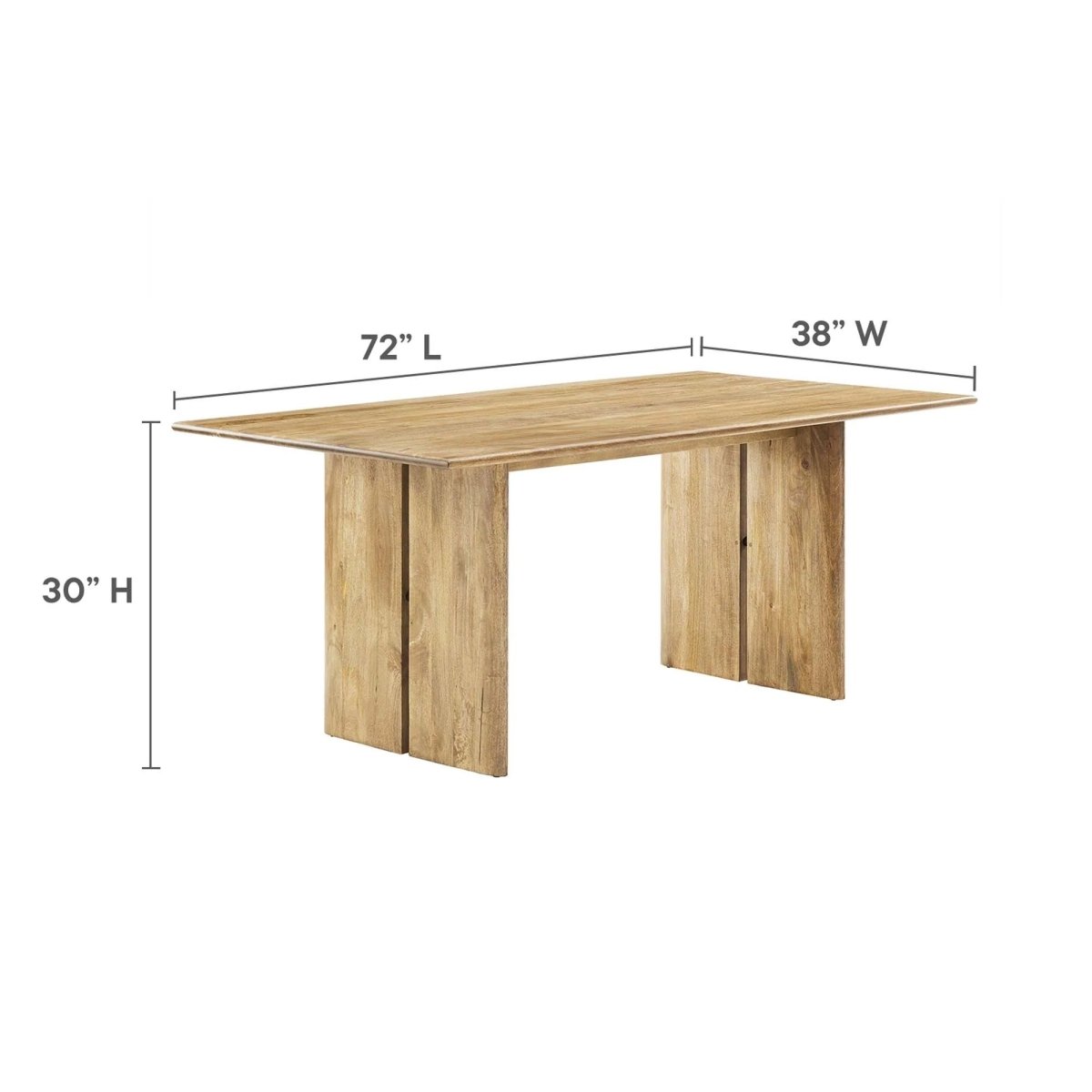 72 Inch Walnut Modern Farmhouse Solid Wood Dining Table - Dining Tables available at Alpine Outlets in Denver