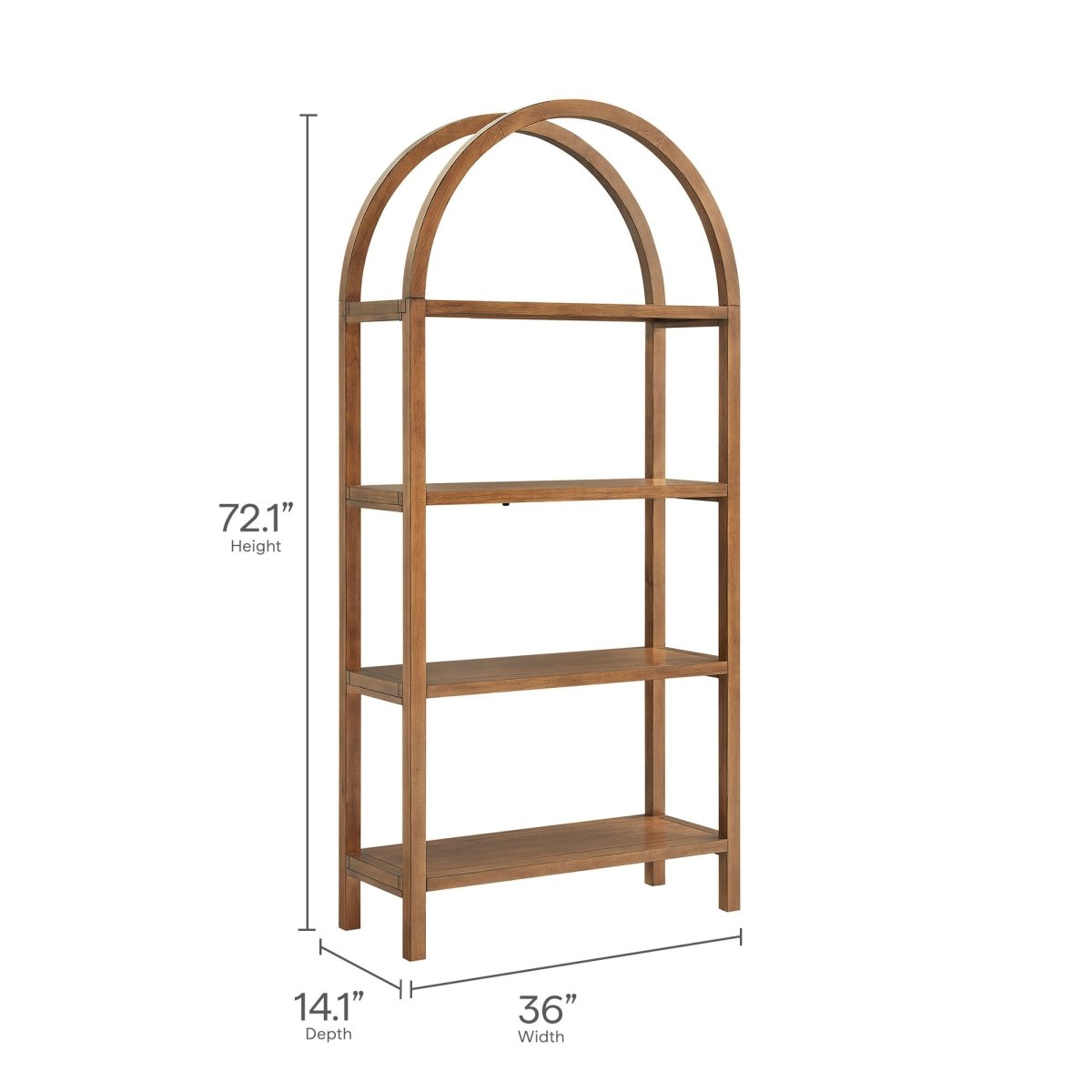72" Large Arched Sculptural Pine Wood Bookshelf - Bookcases available at Alpine Outlets in Denver