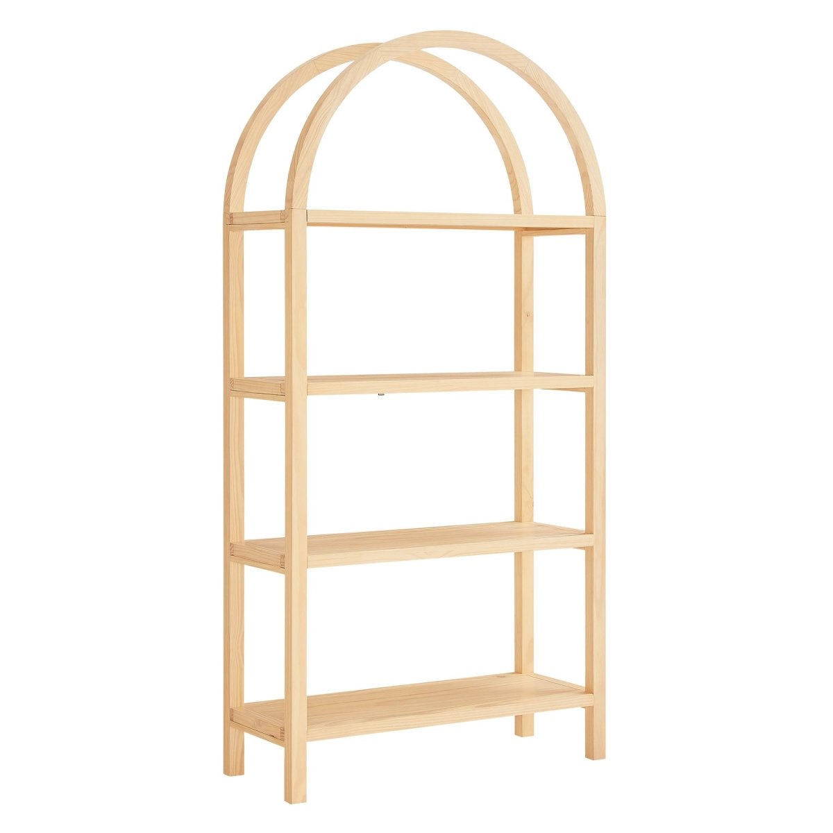 72" Large Arched Sculptural Pine Wood Bookshelf - Bookcases available at Alpine Outlets in Denver