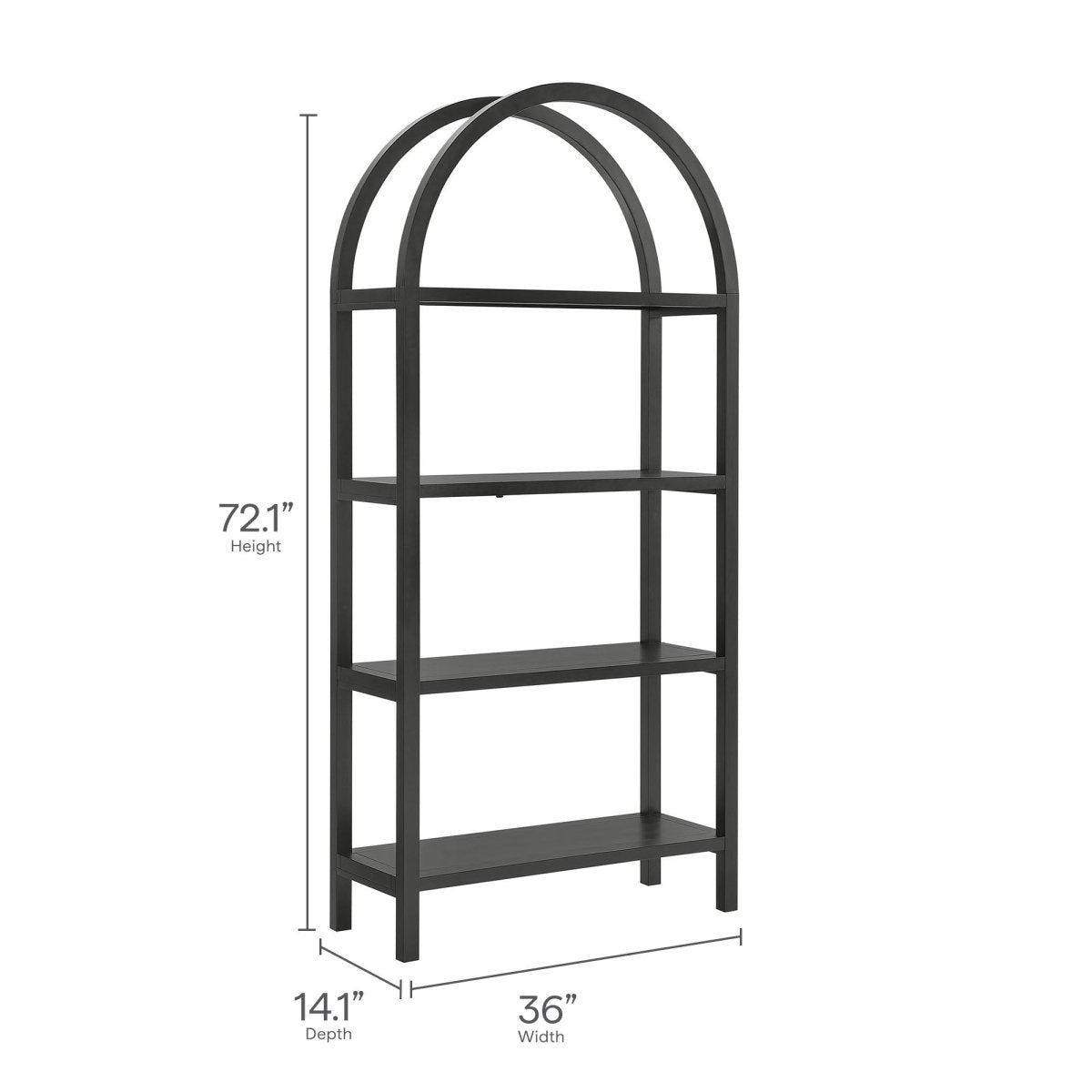 72" Large Arched Sculptural Pine Wood Bookshelf - Bookcases available at Alpine Outlets in Denver