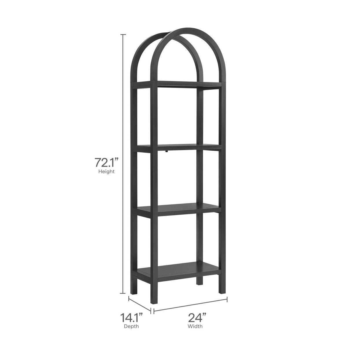 72" Tall Narrow Arched Sculptural Pine Wood Bookshelf - Bookcases available at Alpine Outlets in Denver