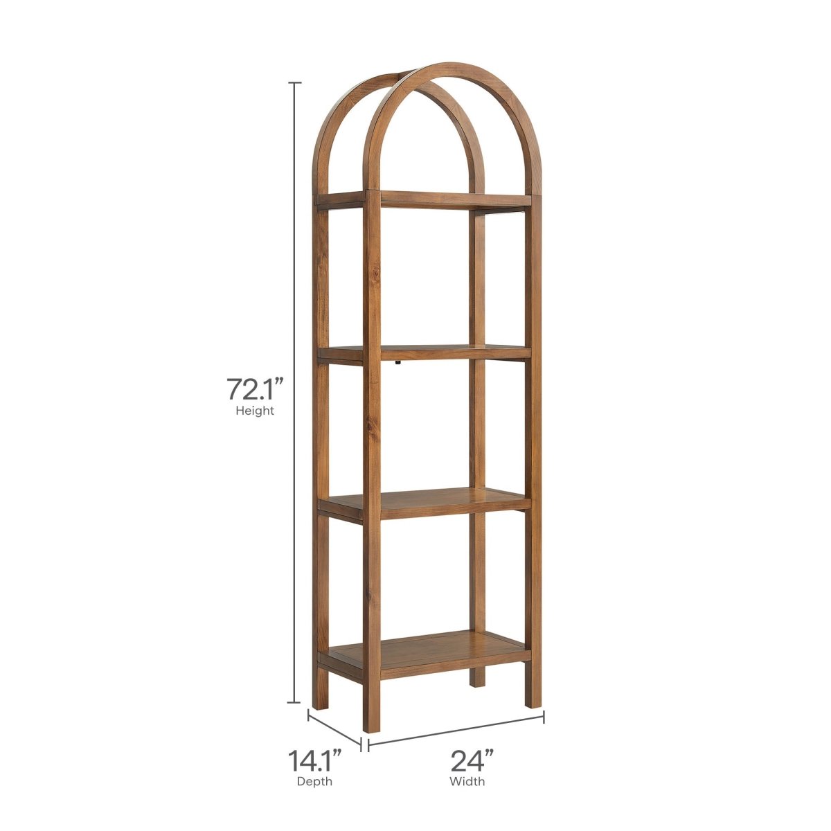 72" Tall Narrow Arched Sculptural Pine Wood Bookshelf - Bookcases available at Alpine Outlets in Denver