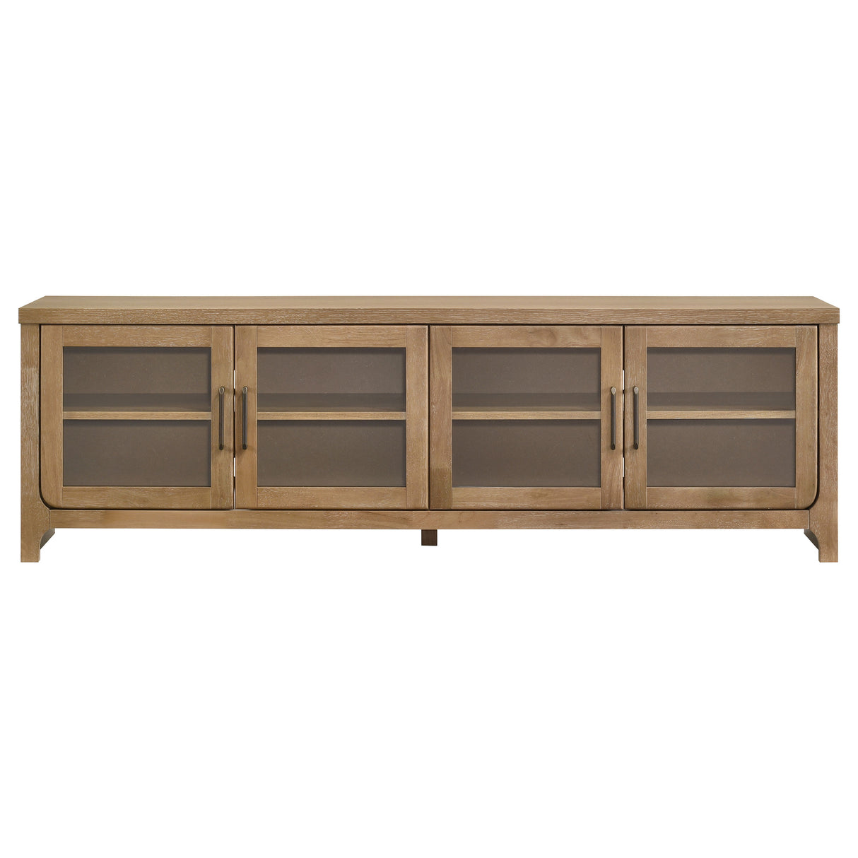 Brenham 79-Inch 4-Door TV Stand, Washed Oak