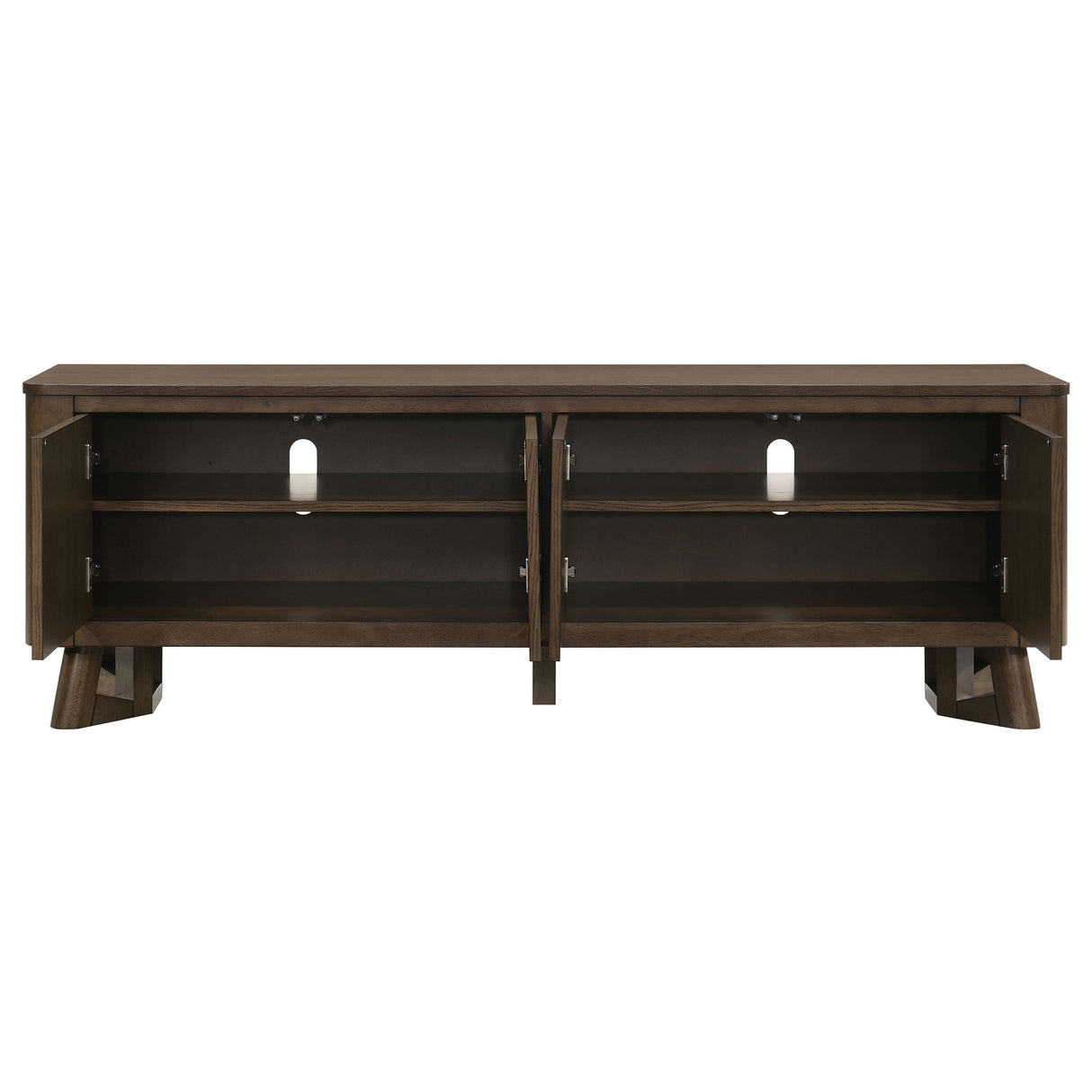 Trotter 71-Inch 4-Door Wood TV Stand, Brown