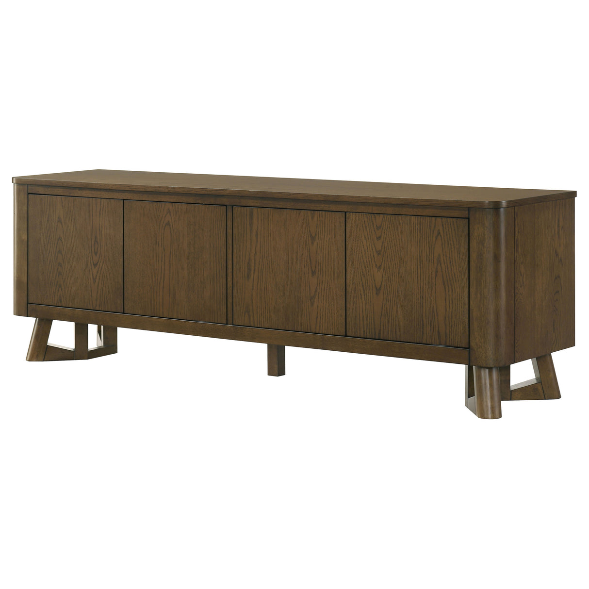 Trotter 71-Inch 4-Door Wood TV Stand, Brown