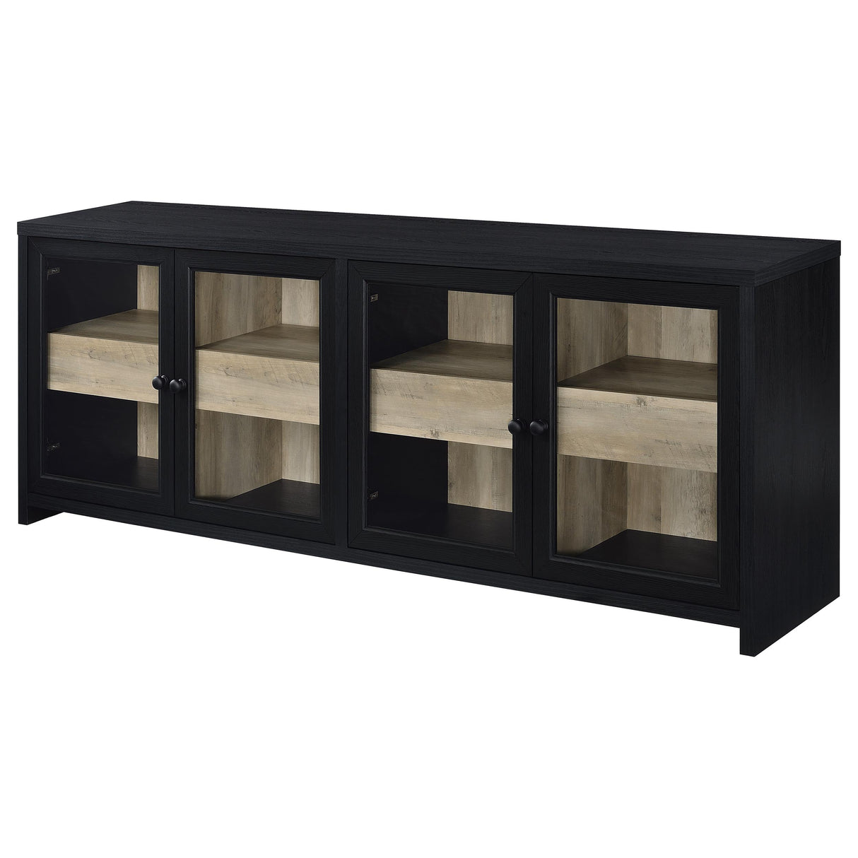 Denison 3-Piece Entertainment Center 79-Inch TV Stand Black