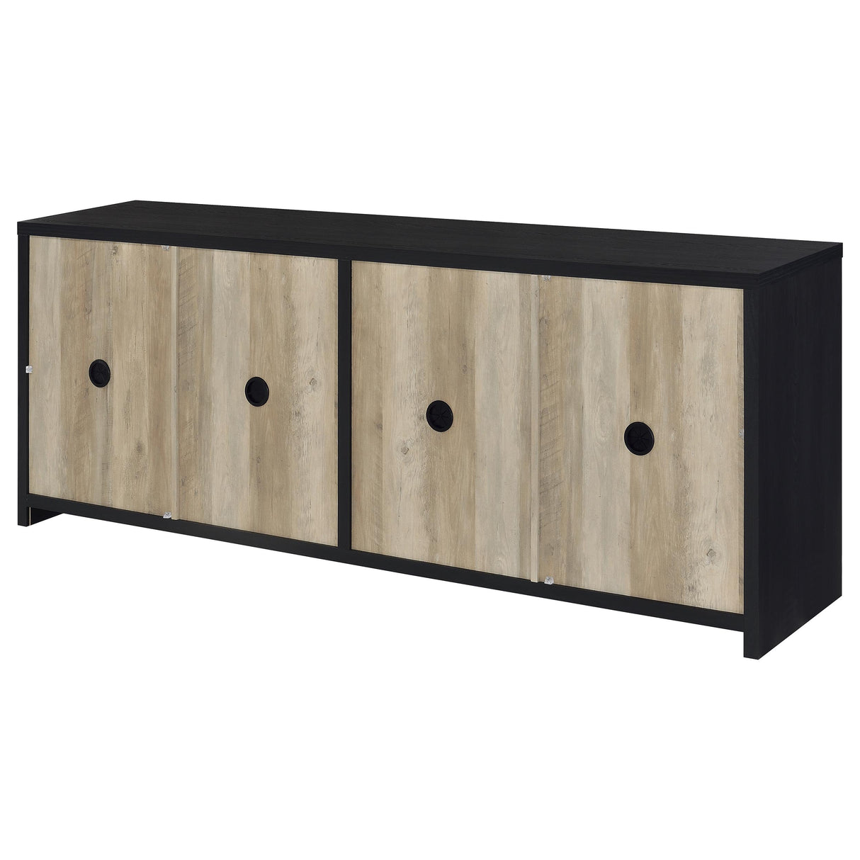 Denison 3-Piece Entertainment Center 79-Inch TV Stand Black