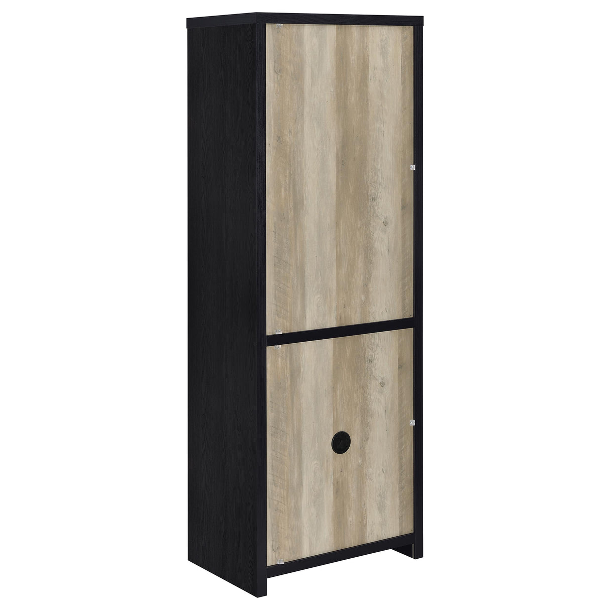 Denison 67-Inch Black Media Tower with Glass Doors
