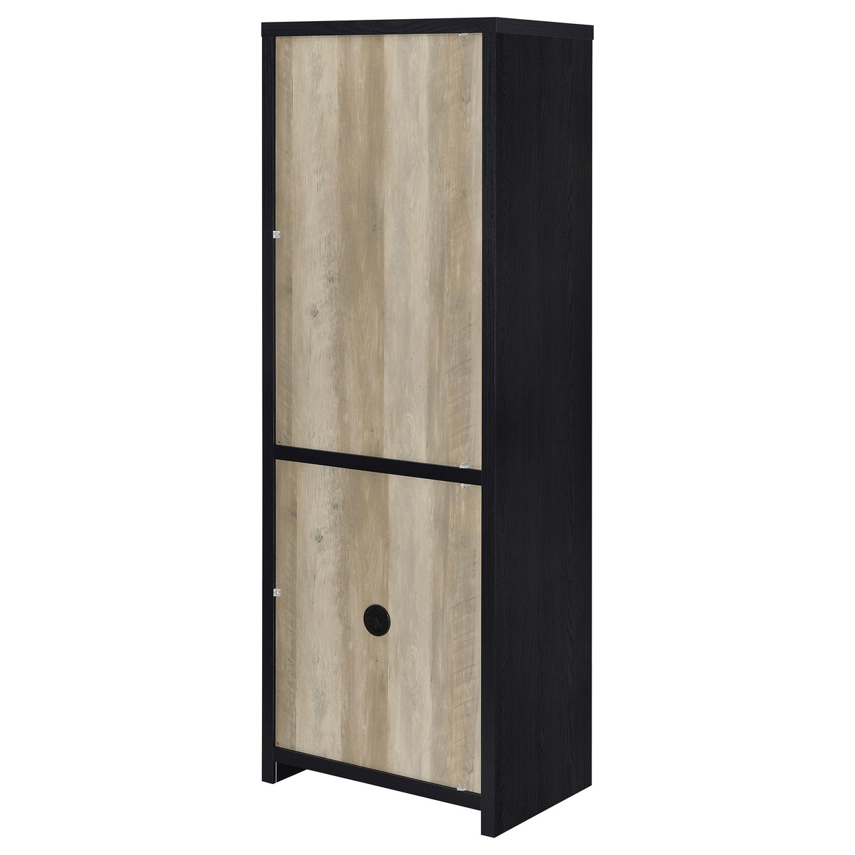 Denison 67-Inch Black Media Tower with Glass Doors