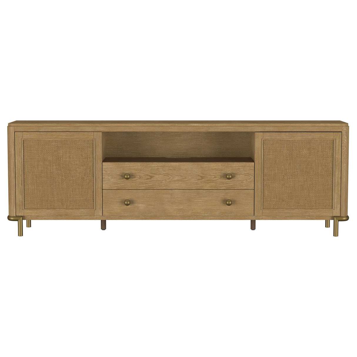 Arini Rattan Cane 2-Door TV Stand - Sand Wash